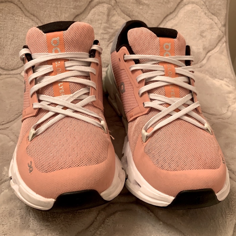 On Running Women's Shoes in Pink and White